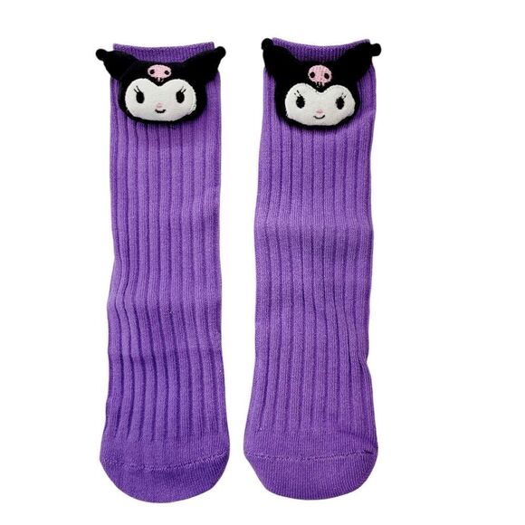 2/$20 Brand New Black/Purple Kuromi Socks Kids #1 - Picture 1 of 6